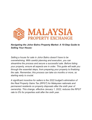Selling a house in Johor? Learn how to list your properties for sale in Johor Ba