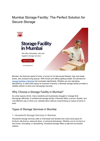 Mumbai Storage Facility_ The Perfect Solution for Secure Storage