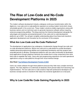 The Rise of Low-Code & No-Code Platforms in 2025