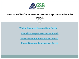 Fast & Reliable Water Damage Repair Services in Perth