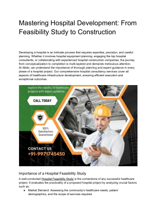 Mastering Hospital Development_ From Feasibility Study to Construction