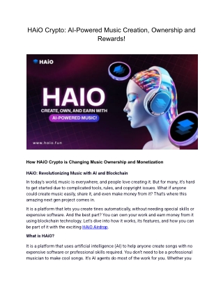 HAiO Crypto_ AI-Powered Music Creation, Ownership and Rewards