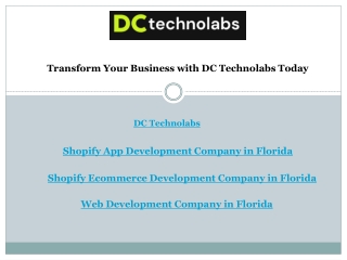 Transform Your Business with DC Technolabs Today