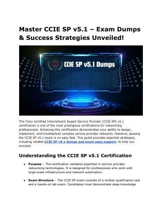 CCIE SP v5.1 Dumps and Exam Pass Support – Ace Your Exam