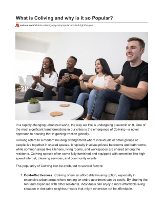What is Coliving and why is it so Popular