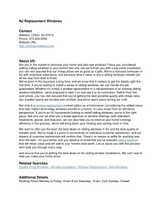 NJ Replacement Windows