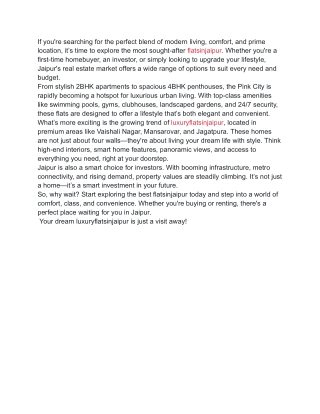 Flats in Jaipur | Explore Premium & Luxury Flats in Jaipur