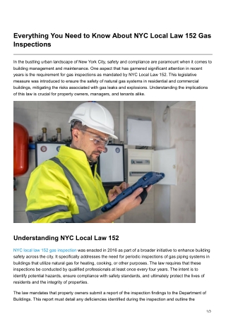 Everything You Need to Know About NYC Local Law 152 Gas Inspections