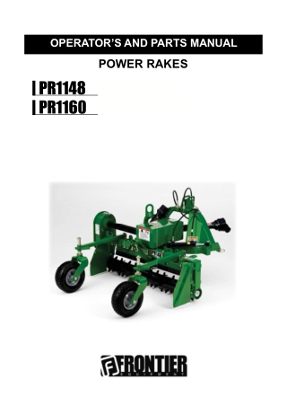 John Deere PR1148 Power Rakes Operator’s and Parts Manual Instant Download (Publication No. 5SPP999600)