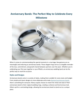 Anniversary Bands The Perfect Way to Celebrate Every Milestone