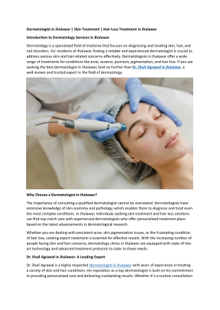 Dermatologist in Jhalawar