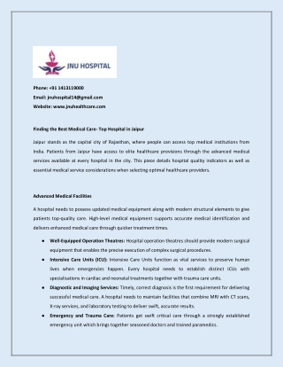 Finding the Best Medical Care- Top Hospital in Jaipur