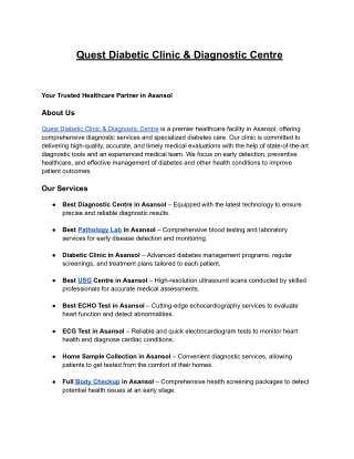 Quest Diabetic Clinic & Diagnostic Centre