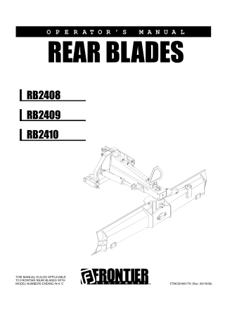 John Deere RB2408 Rear Blades Operator’s Manual Instant Download (Publication No. 5TMC0040017K)