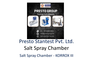Enhancing Corrosion Testing with the Presto Salt Spray Chamber