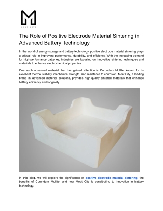 The Role of Positive Electrode Material Sintering in Advanced Battery Technology