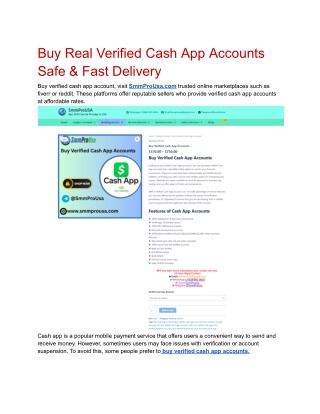 Buy Real Verified Cash App Accounts Safe & Fast Delivery