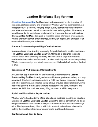 Leather Briefcase Bag for men