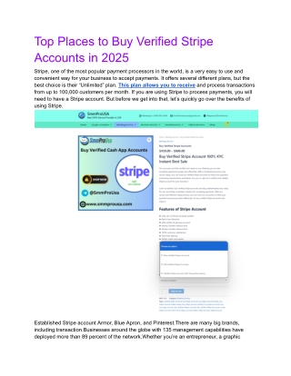 Top Places to Buy Verified Stripe Accounts in 2025