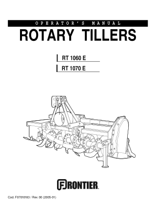 John Deere RT1070E Rotary Tillers Operator Manual