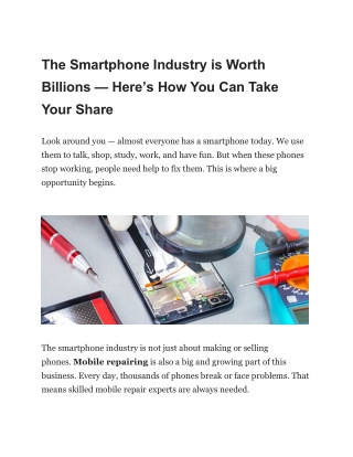 The Smartphone Industry is Worth Billions — Here’s How You Can Take Your Share