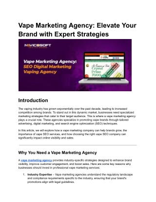 Vape Marketing Agency_ Elevate Your Brand with Expert Strategies