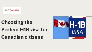 Choosing the Perfect H1B visa for Canadian citizens