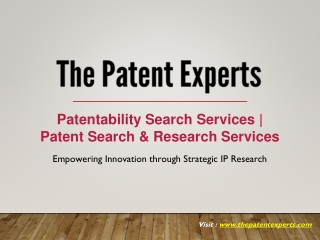 Patentability Search Services | Patent Search & Research Services