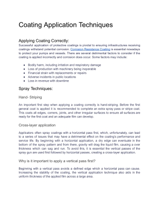 Coating Application Techniques