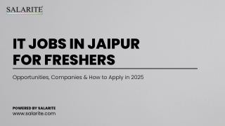 IT Jobs in Jaipur for Freshers