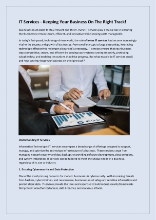 IT Services - Keeping Your Business On The Right Track!