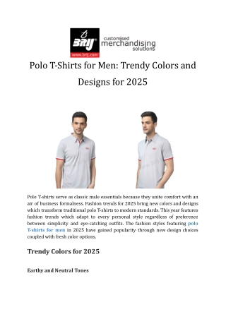 Polo T-Shirts for Men_ Trendy Colors and Designs for 2025