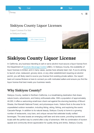 Siskiyou Liquor License: A Complete Guide for Business Owners