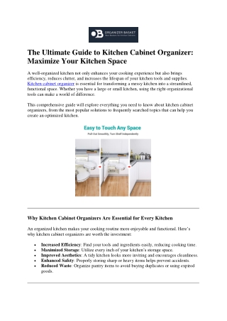 The Ultimate Guide to Kitchen Cabinet Organizer
