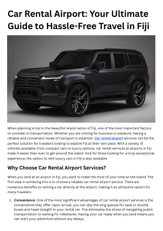 Your Ultimate Guide to Hassle-Free Travel in Fiji