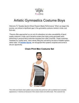 Gymnastics Costume for Boys | Swades Sports