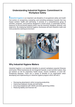 Understanding Industrial Hygiene, Commitment to Workplace Safety