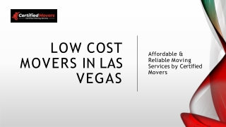 Best Low Cost Movers in Las Vegas - Certified Movers