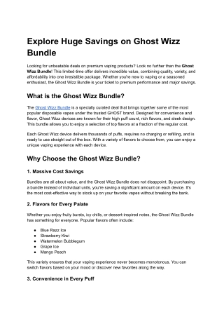 Explore Huge Savings on Ghost Wizz Bundle
