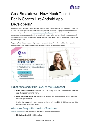 Cost Breakdown How Much Does It Really Cost to Hire Android App Developers