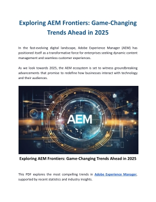 Exploring AEM Frontiers: Game-Changing Trends Ahead in 2025