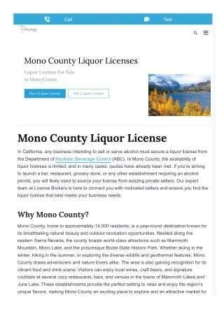Buy or Sell a Mono County Liquor License with Ease!