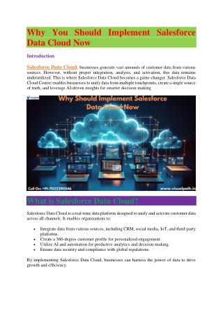 Salesforce Data Cloud Course - Salesforce Data Cloud Online Training