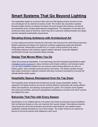 Smart Systems That Go Beyond Lighting
