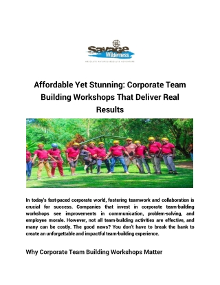 Affordable Yet Stunning_ Corporate Team Building Workshops That Deliver Real Results