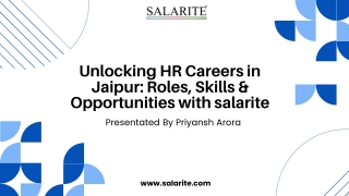 Unlocking HR Careers in Jaipur Roles, Skills & Opportunities with salarite