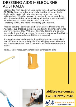 Dressing Aids melbourne Australia