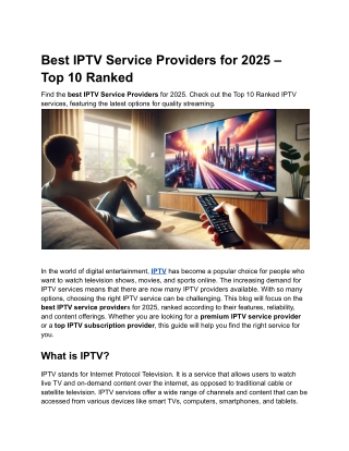 Best IPTV Service Providers for 2025 – Top 10 Ranked