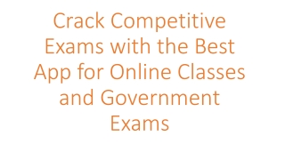 Crack Competitive Exams with the Mock Test App, Online Classes App