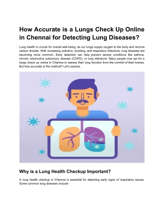Is a Lungs Check Up Online in Chennai Accurate for Detecting Lung Diseases